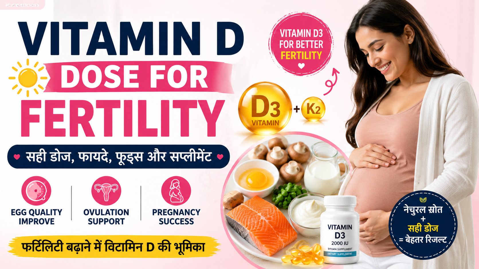 Vitamin D Dose for Fertility | Egg Quality, Pregnancy | Best Vitamin D3 Guide